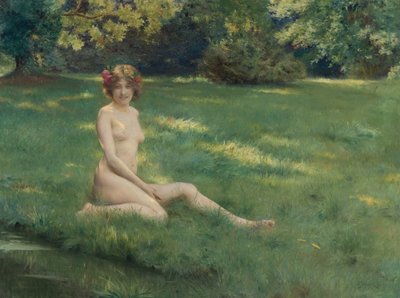 A Nude on the Lawn (The Laughing Maid) by Julius Leblanc Stewart
